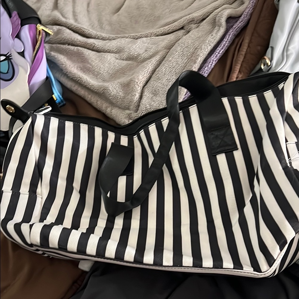 Striped Black and White Tote Bag